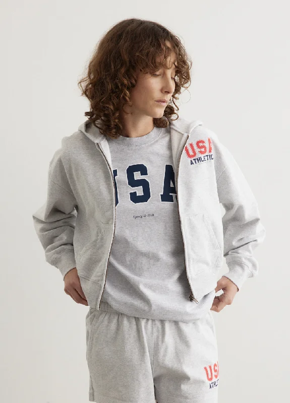 USA Athletics Cropped Zip Hoodie