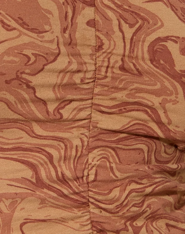 Vavo Vest Top in Fluid Marbling Brown