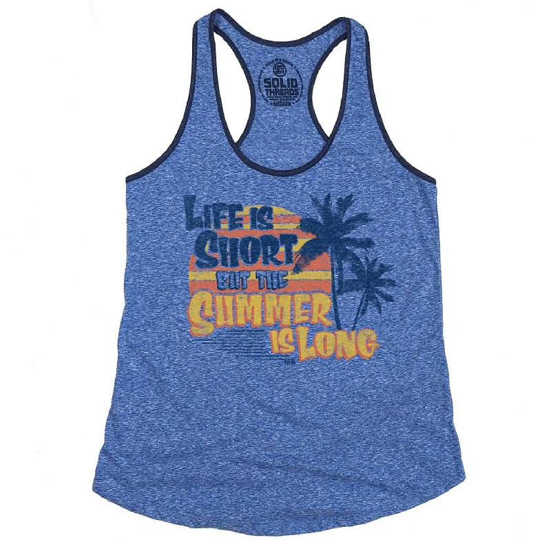 Women's Life is Short But the Summer is Long Ringer Tank Top