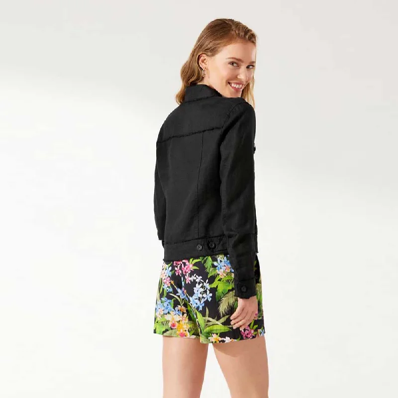 Tommy Bahama Women's Two Palms Raw Edge Jacket - Black