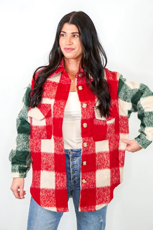 Holiday Season Red Plaid Jacket