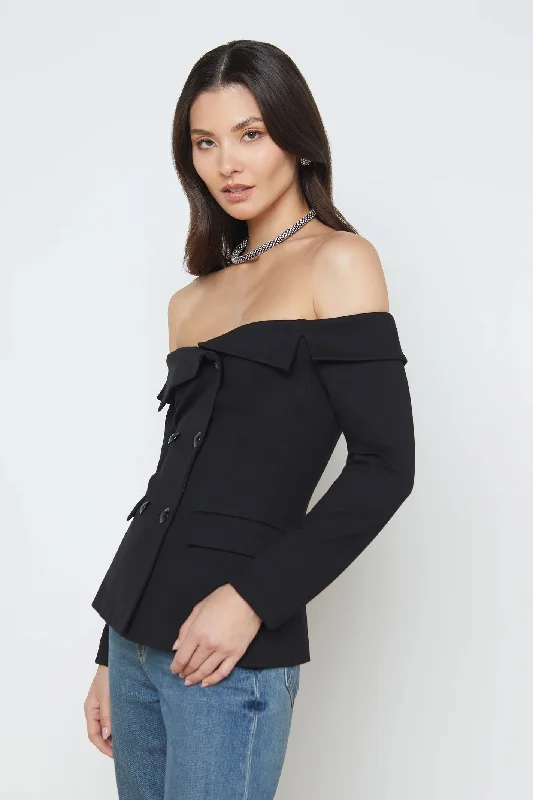 L'Agence Stephan Off Shoulder Blazer