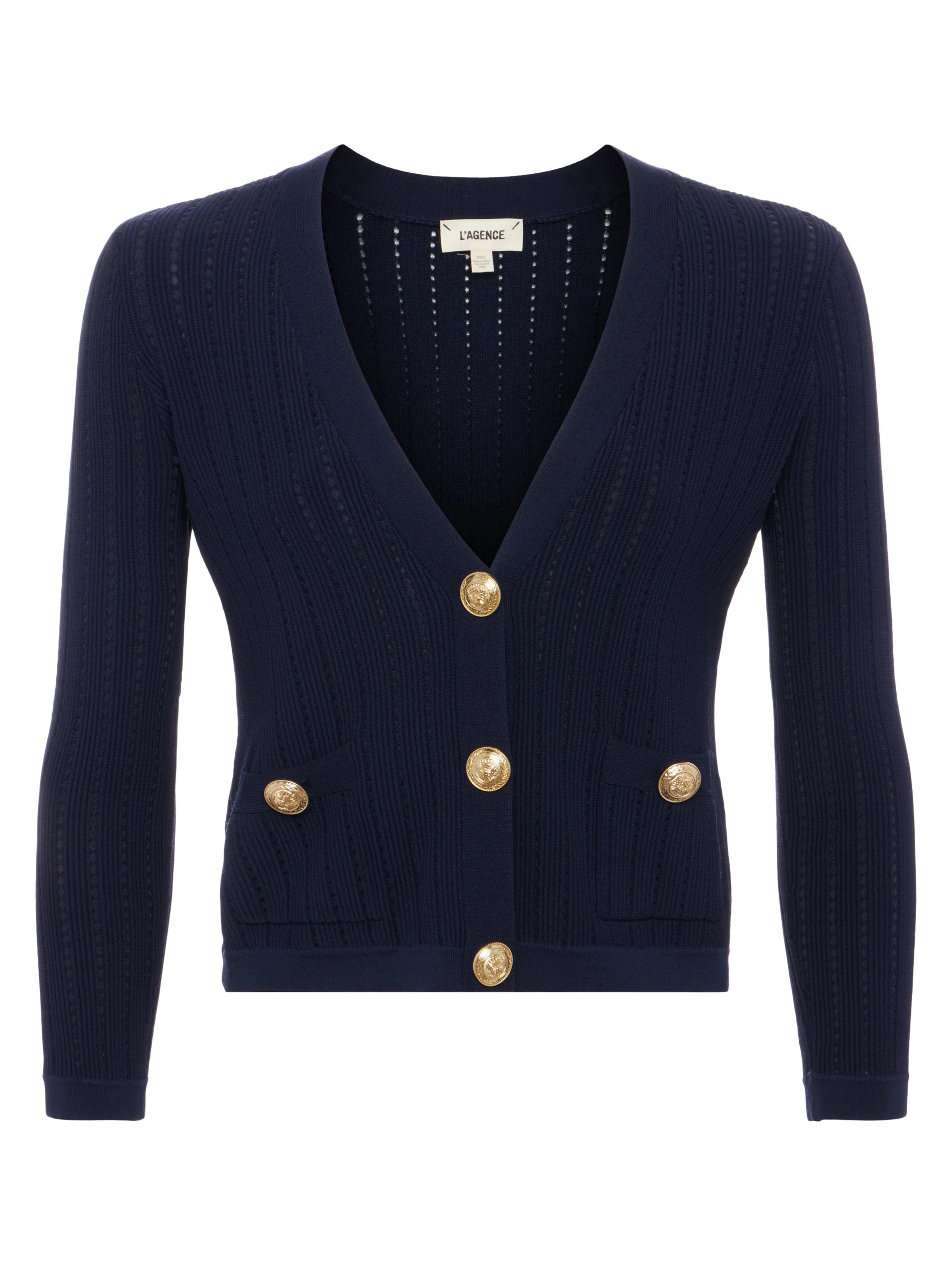 L'Agence Irvin Pointelle Knit Cardigan