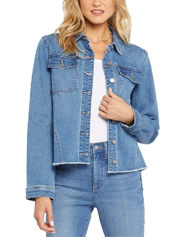 NYDJ Frayed Hem Denim Jacket