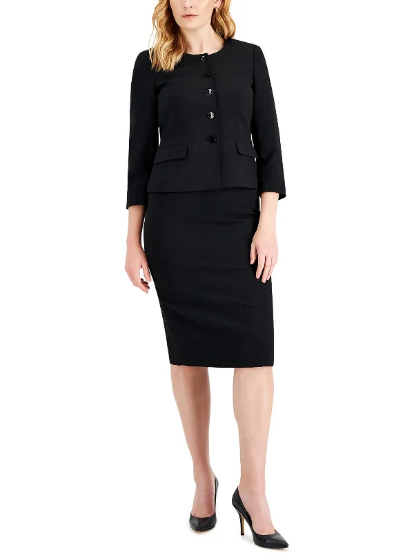 Womens 2PC Polyester Skirt Suit