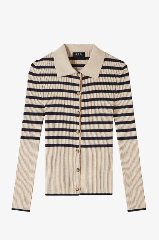 A.P.C W Cardigan Mallory - Ecru/Dark