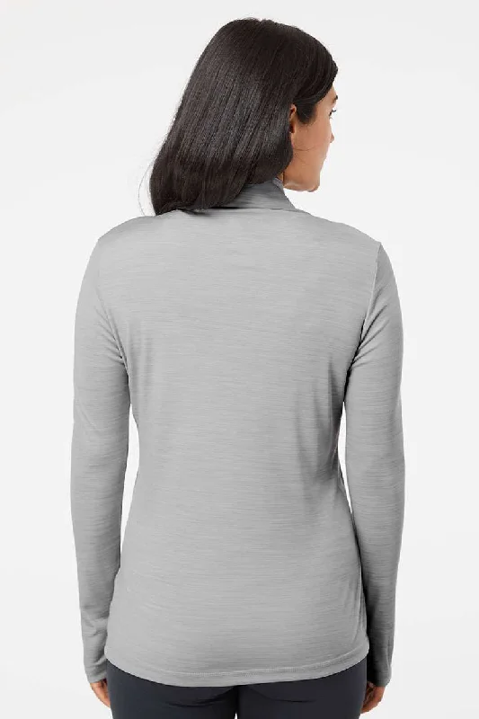 Adidas Womens Moisture Wicking 1/4 Zip Sweatshirt - Mid Grey Melange - NEW