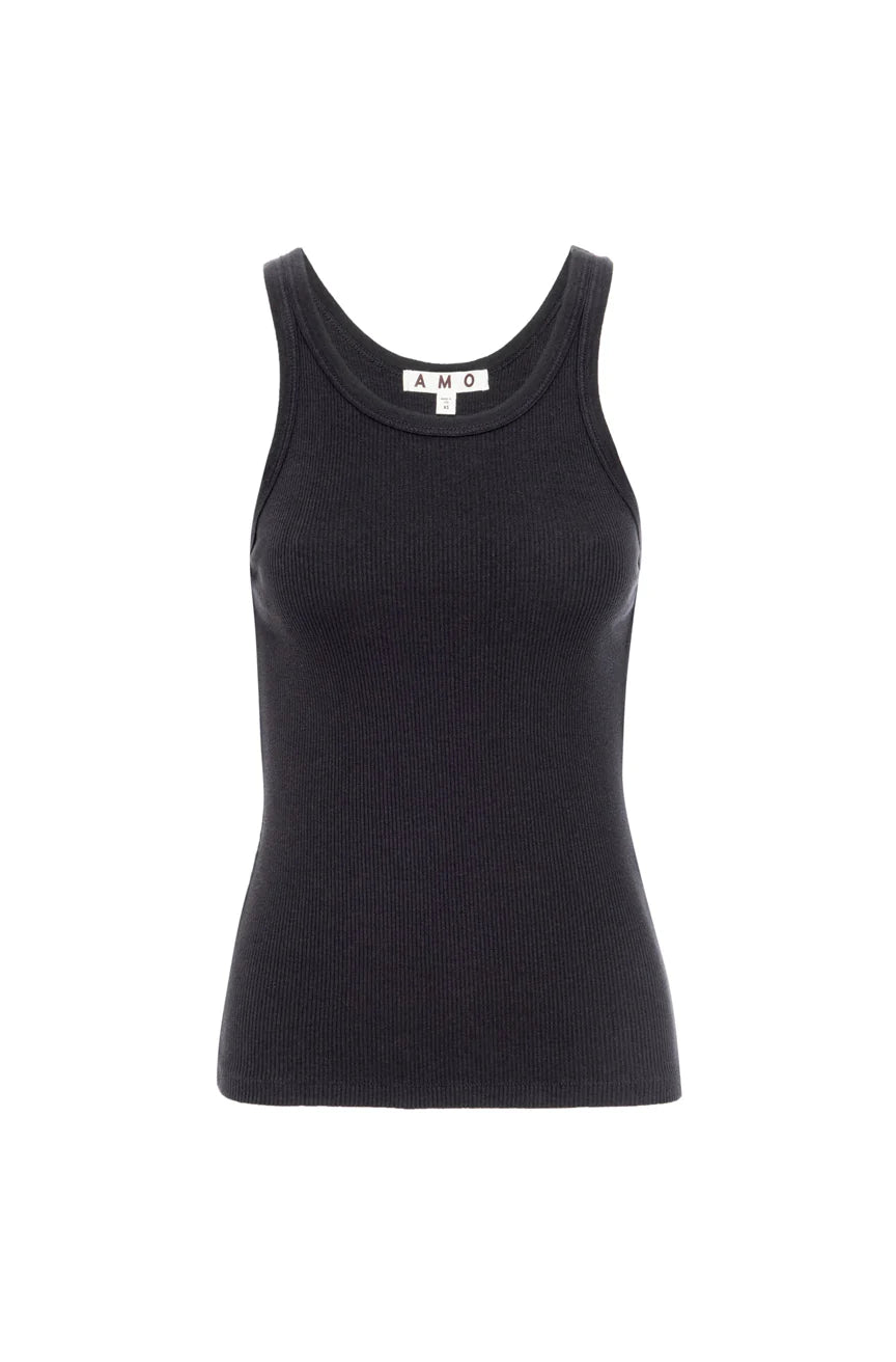 Amo Long Rib Tank Black