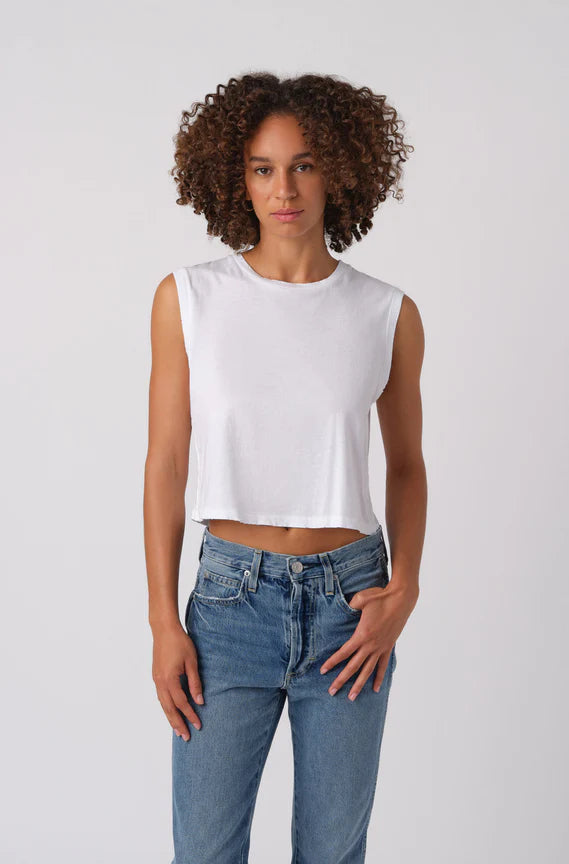 AMO Sleeveless Babe Tee in White