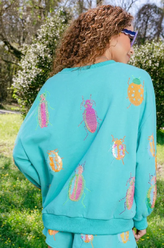 Aqua & Neon Beetle All Over Sweatshirt