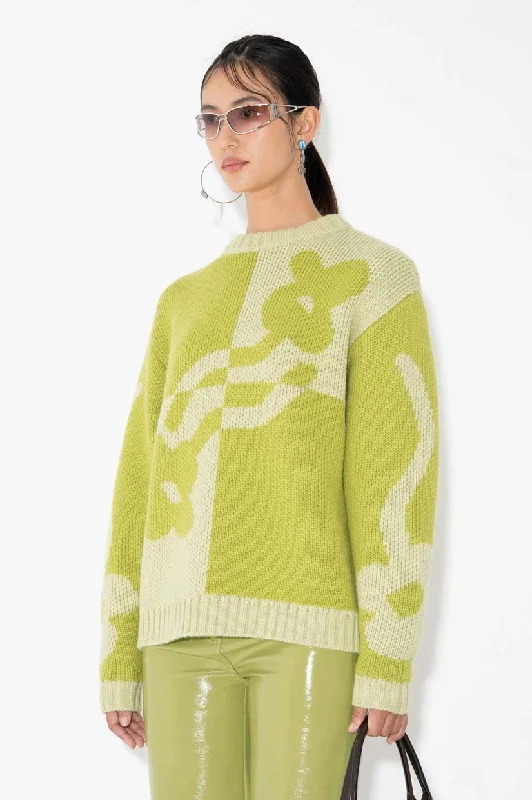 Arthur Apparel Dad Jumper - Green Flower