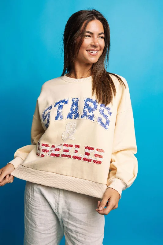 Beige 'Stars & Sparkles' Sweatshirt