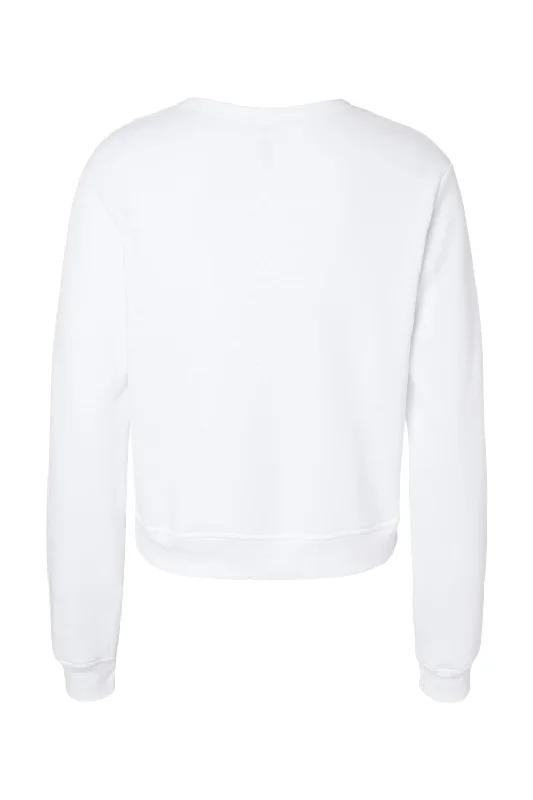 Bella + Canvas Womens Sponge Fleece Classic Crewneck Sweatshirt - White - NEW