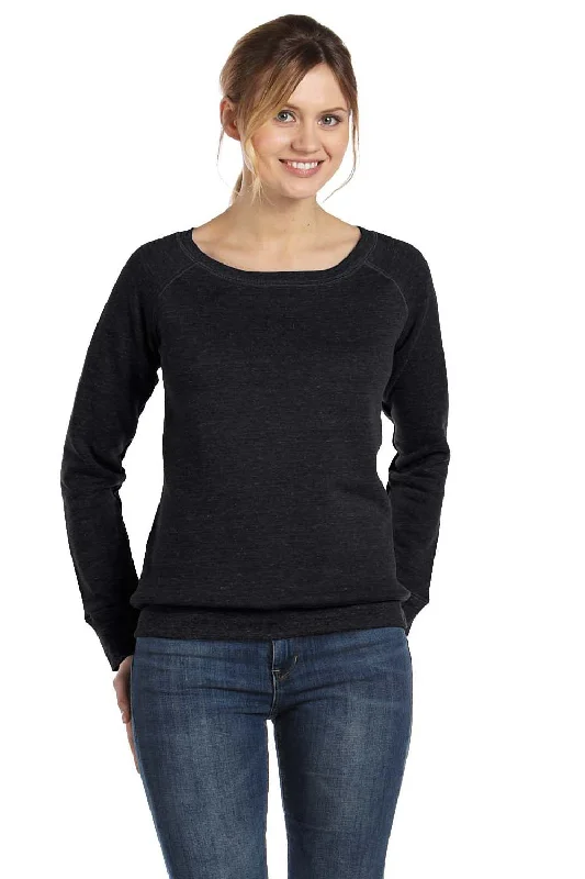 Bella + Canvas Womens Sponge Fleece Wide Neck Sweatshirt - Black