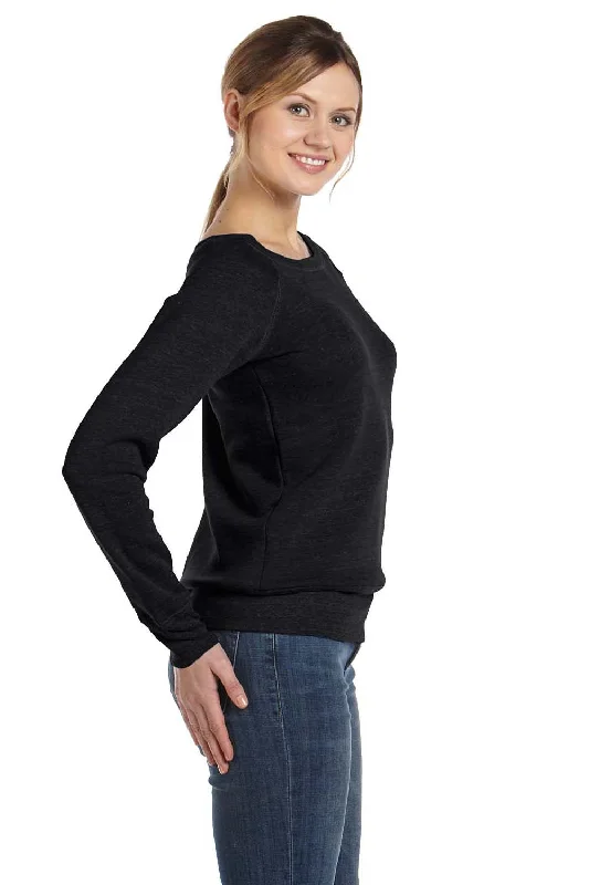 Bella + Canvas Womens Sponge Fleece Wide Neck Sweatshirt - Black