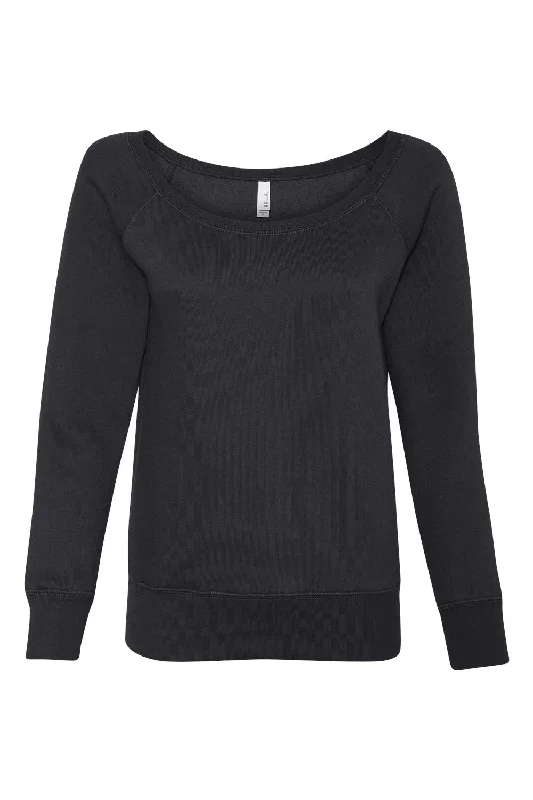 Bella + Canvas Womens Sponge Fleece Wide Neck Sweatshirt - Black