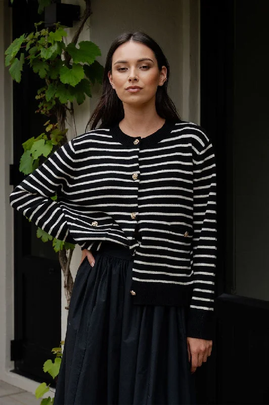 Caitlin Crisp Sophia Cardi - Black Stripe