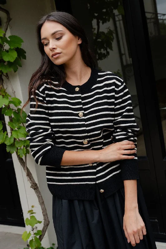 Caitlin Crisp Sophia Cardi - Black Stripe