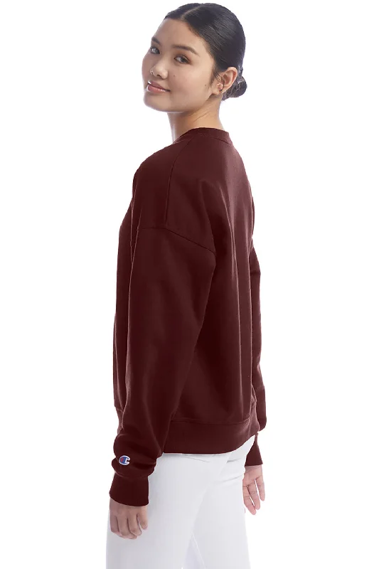 Champion Womens PowerBlend Crewneck Sweatshirt - Maroon