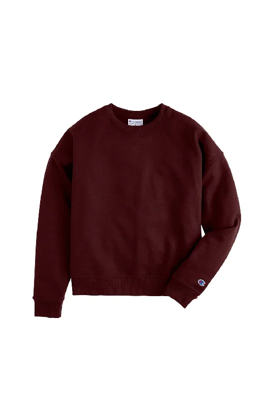 Champion Womens PowerBlend Crewneck Sweatshirt - Maroon