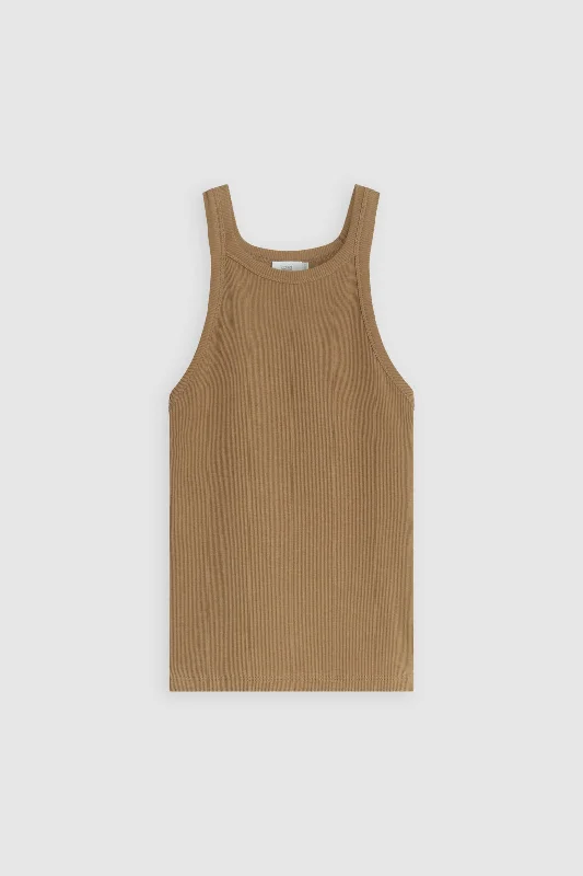 Closed Ribbed Jersey Tank