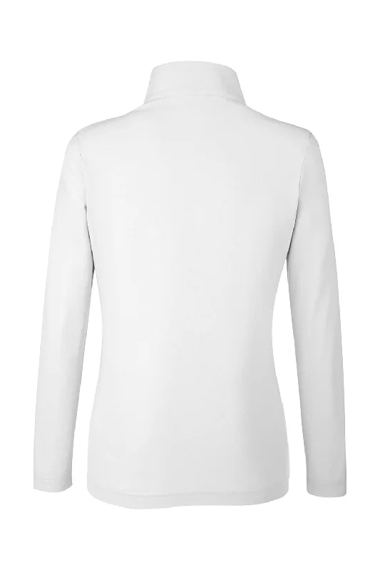 Core 365 Womens Fusion ChromaSoft Performance Moisture Wicking Pique 1/4 Zip Sweatshirt - White