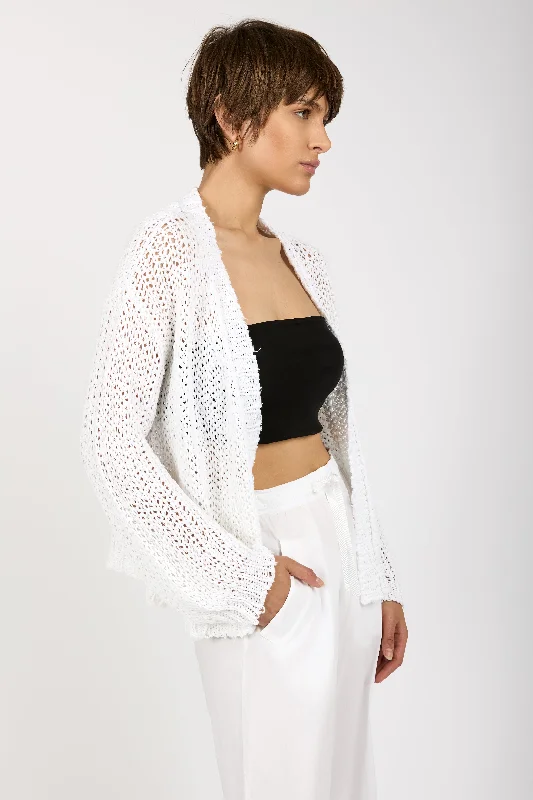 Cotton Cardigan in White