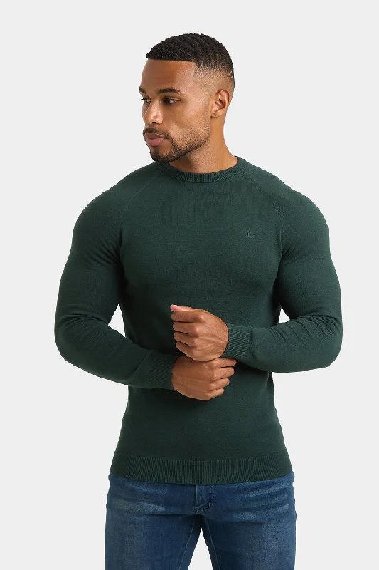 Cotton Crew Neck in Green