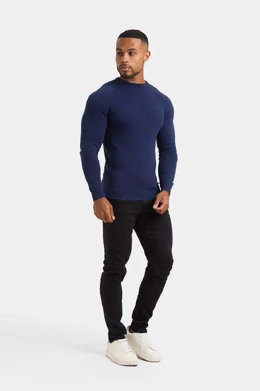 Cotton Crew Neck in Navy