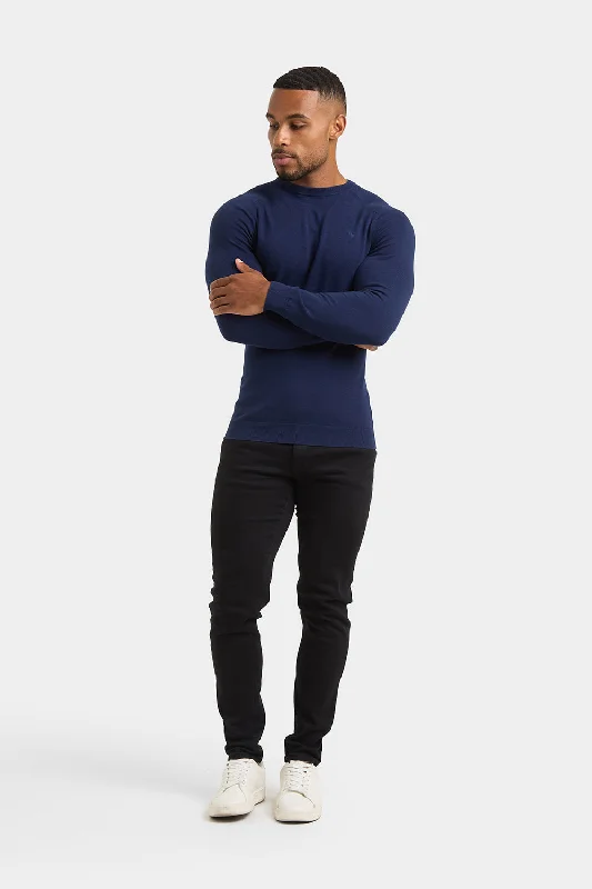 Cotton Crew Neck in Navy