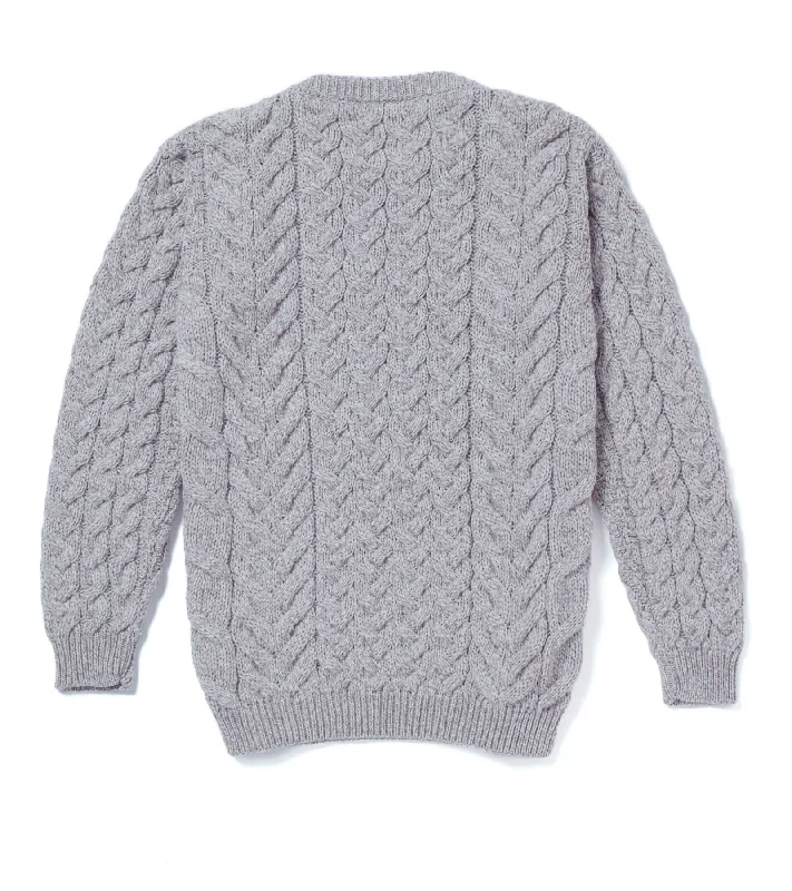 Crew Neck Unisex Aran Sweater - OAT