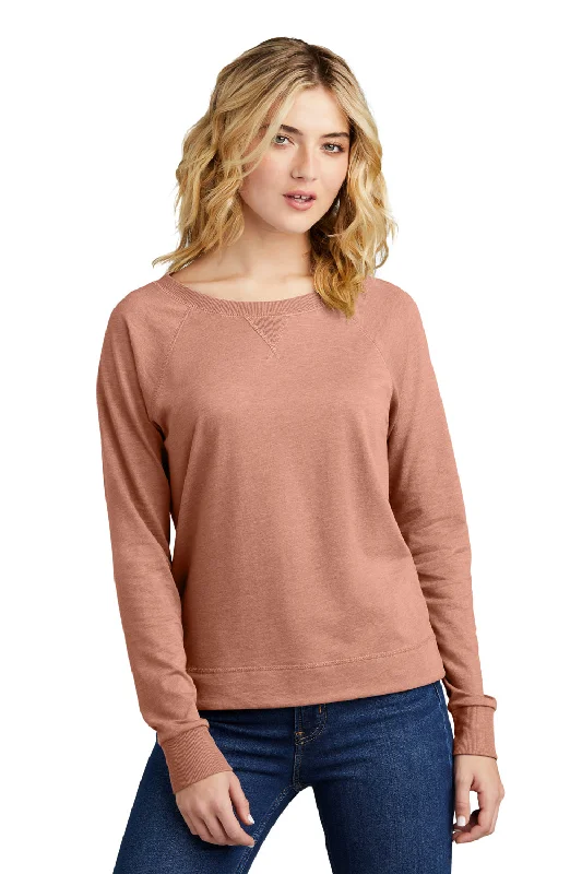 District Womens French Terry Crewneck Sweatshirt - Heather Nostalgia Rose