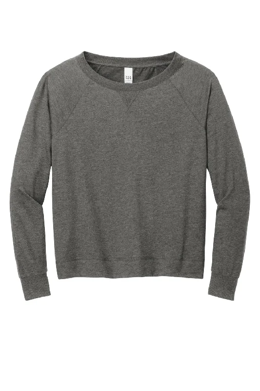 District Womens French Terry Crewneck Sweatshirt - Washed Coal Grey