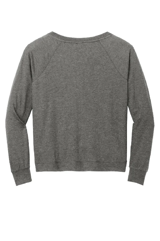 District Womens French Terry Crewneck Sweatshirt - Washed Coal Grey