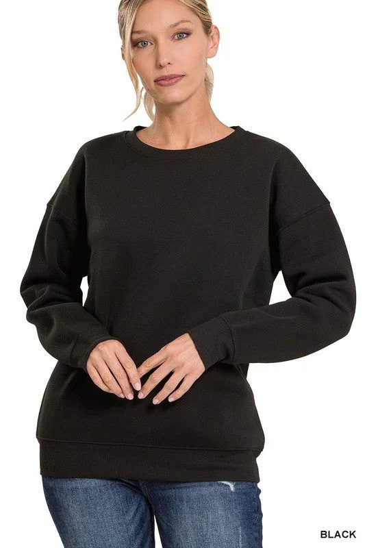 ZENANA | Drop Shoulder Round Neck Sweatshirts