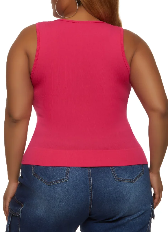 Plus Size Basic Seamless Tank Top