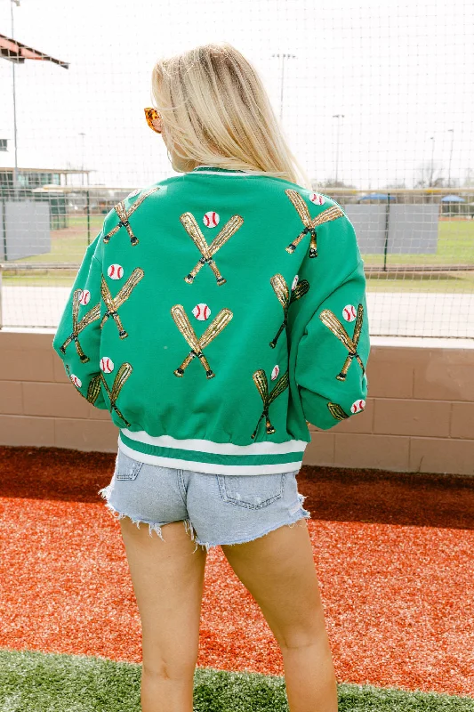 Green Scattered Baseball Bat Sweatshirt