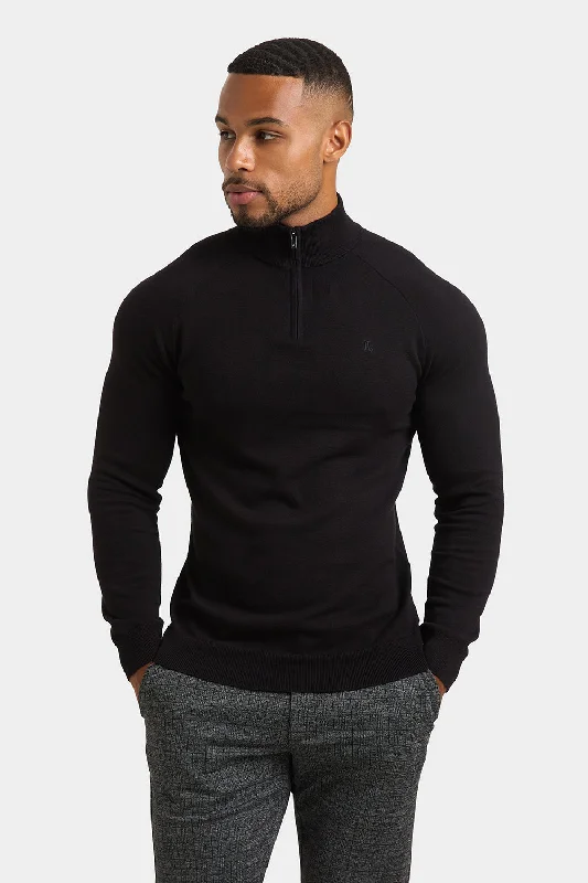 Half Zip Neck in Black