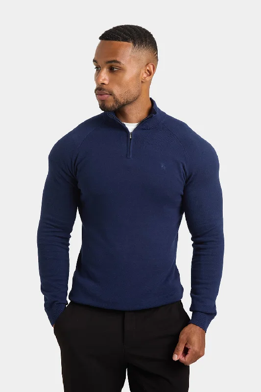 Half Zip Neck in Navy