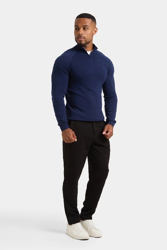 Half Zip Neck in Navy