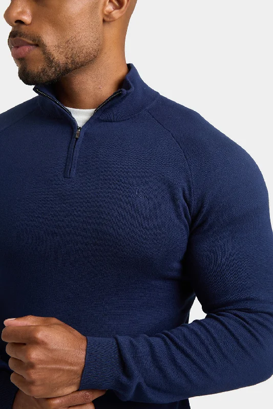 Half Zip Neck in Navy