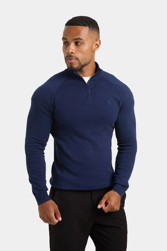 Half Zip Neck in Navy