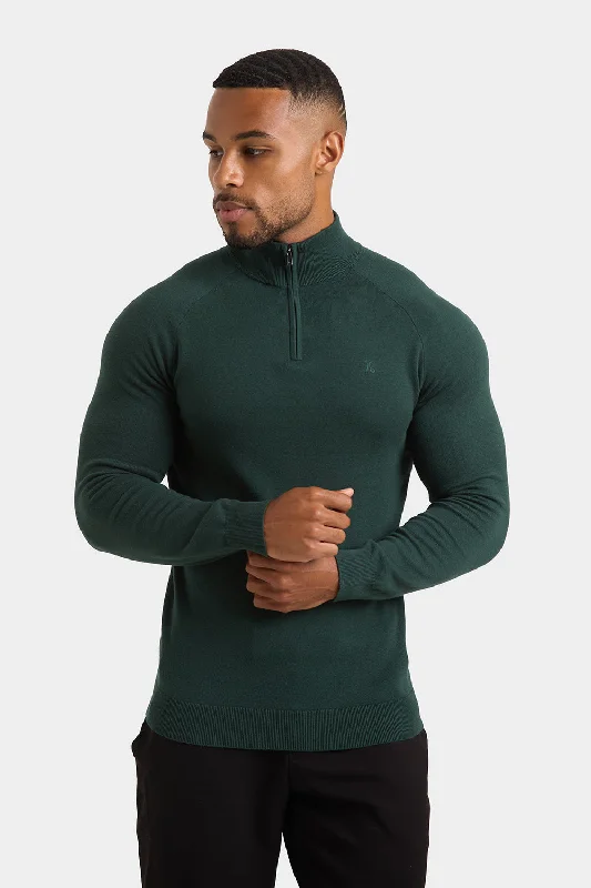 Half Zip Neck in Racing Green