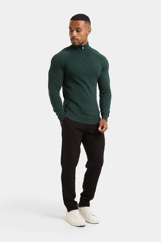 Half Zip Neck in Racing Green