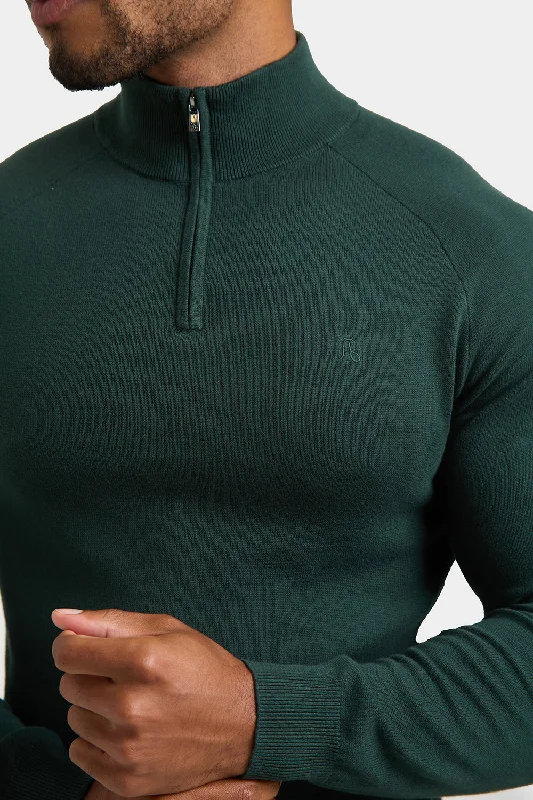 Half Zip Neck in Racing Green