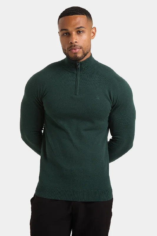 Half Zip Neck in Racing Green