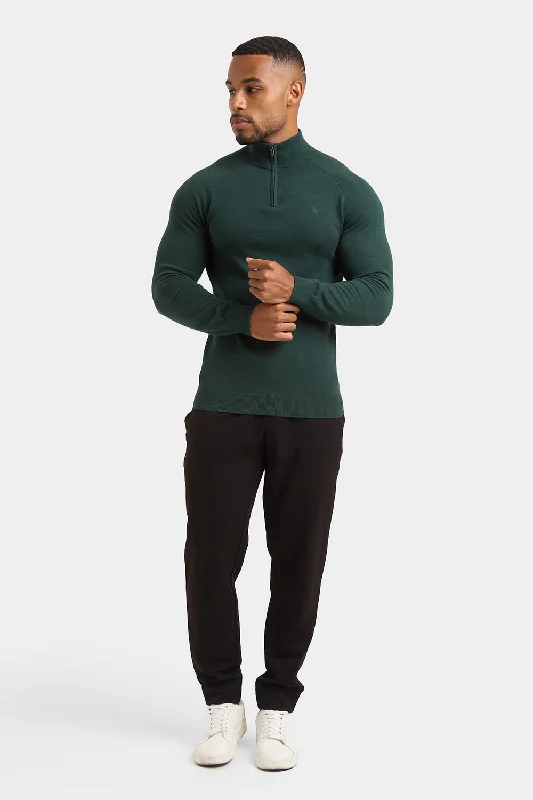 Half Zip Neck in Racing Green