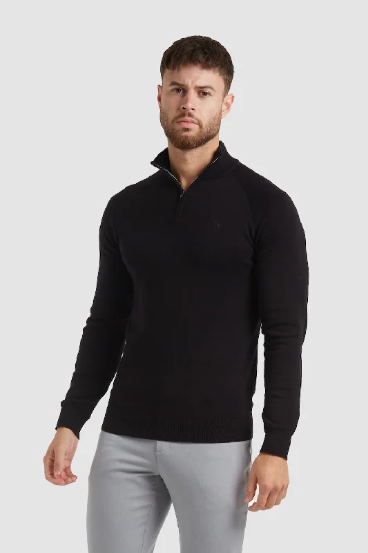 Half Zip Neck in Black