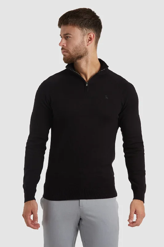 Half Zip Neck in Black