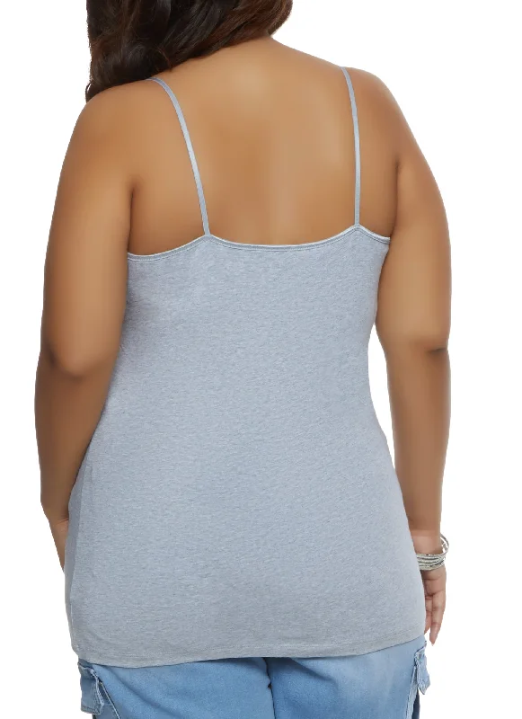 Plus Size Basic Cotton Scoop Neck Cami